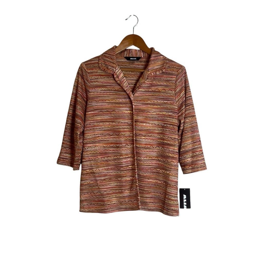 NWT! Alia knit single button collared shirt
